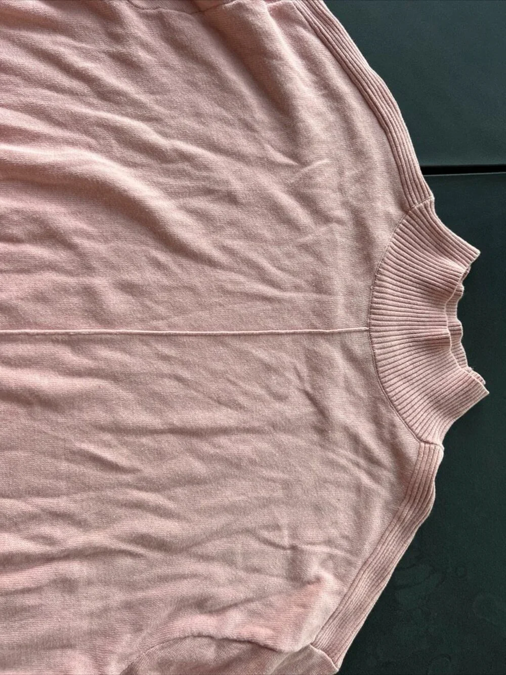 NWT Karen Scott 100% Cotton Sweater Sz XXL Pink w/ Grey Border